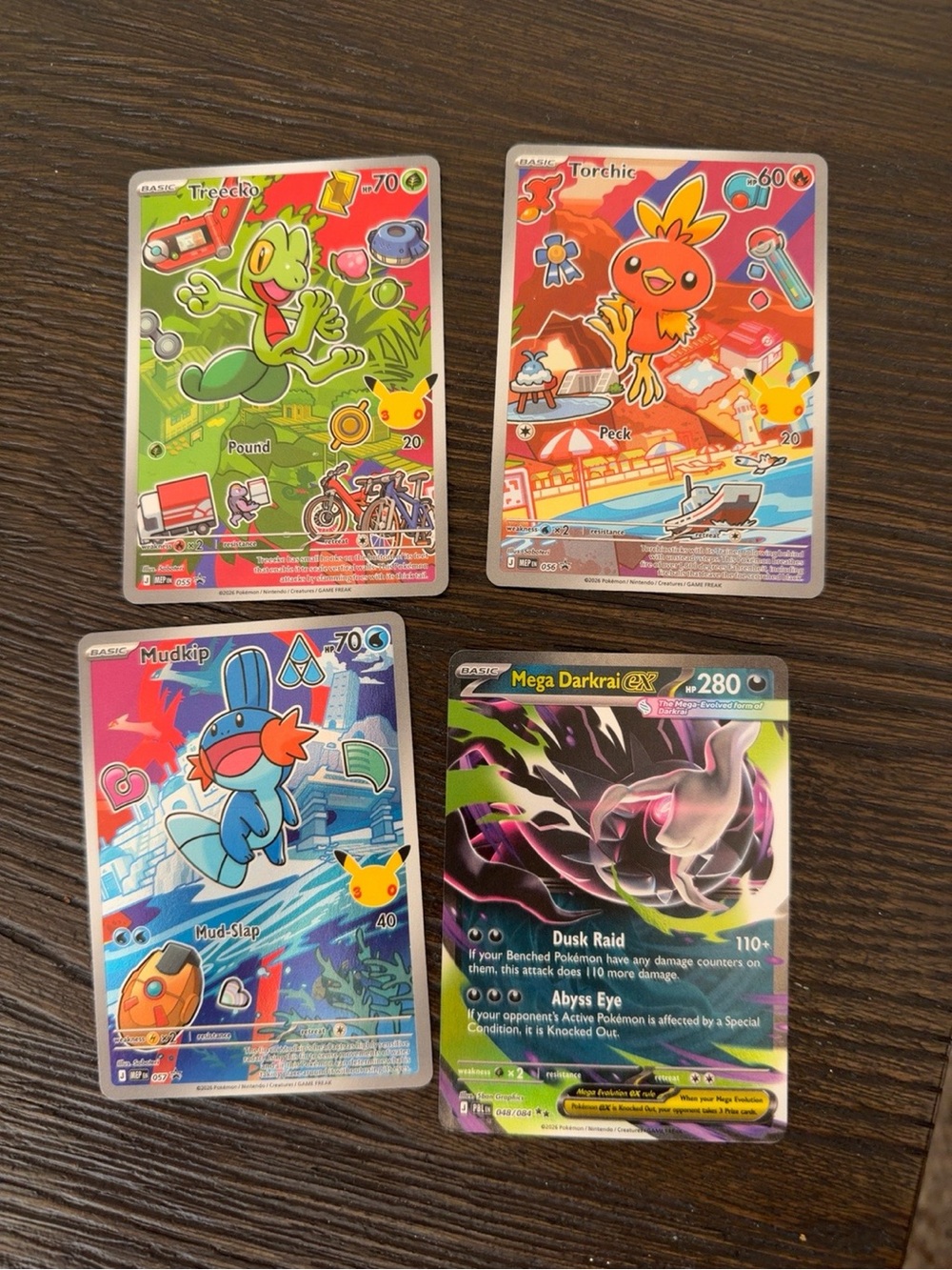 Pokemon Holographic Cards – Green, Orange, Blue, Black